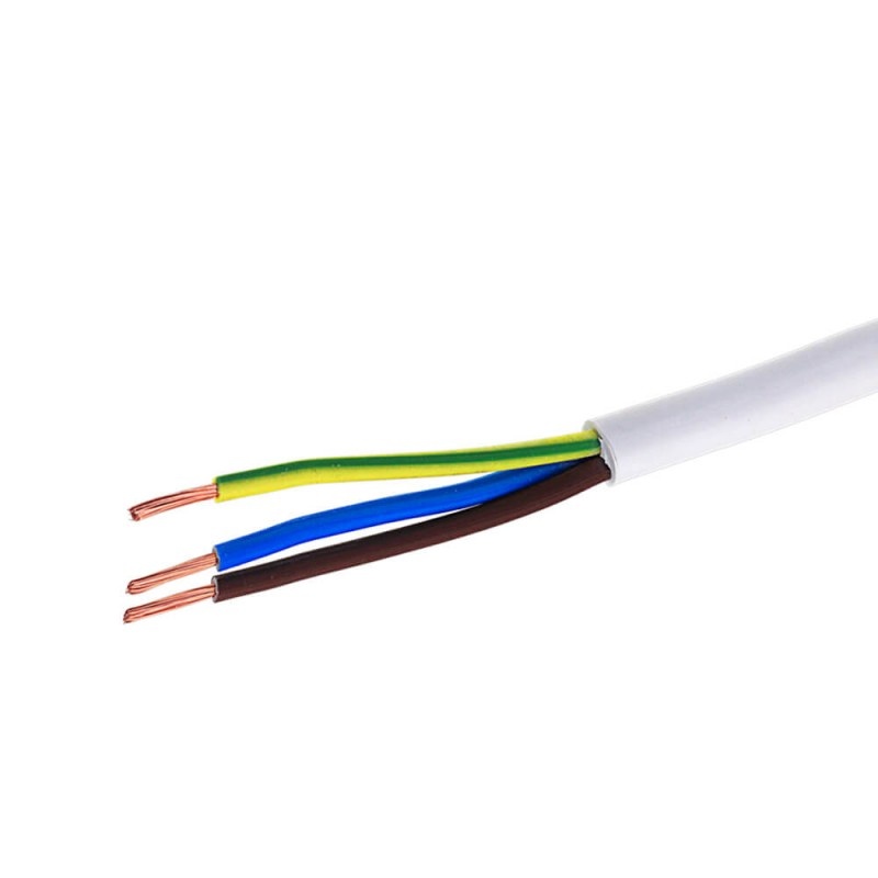 Schlauchleitung H05VV-F 3x1,5 weiß isoliert 1m