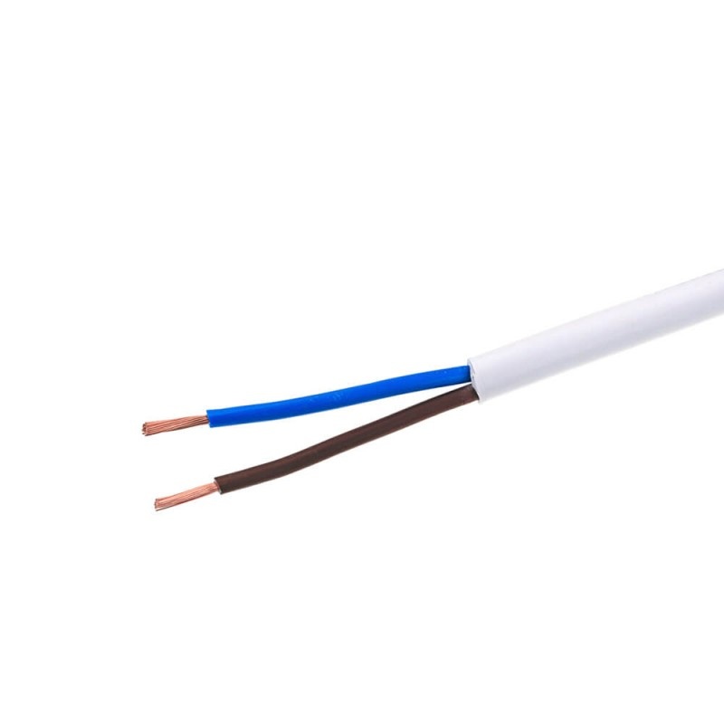 Schlauchleitung H05VV-F 2x1,5 weiß isoliert 1m