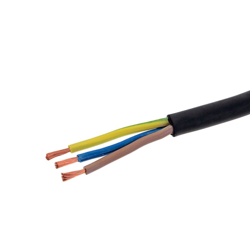 Gummileitung H05RR-F 3x2,5 schwarz isoliert 1m