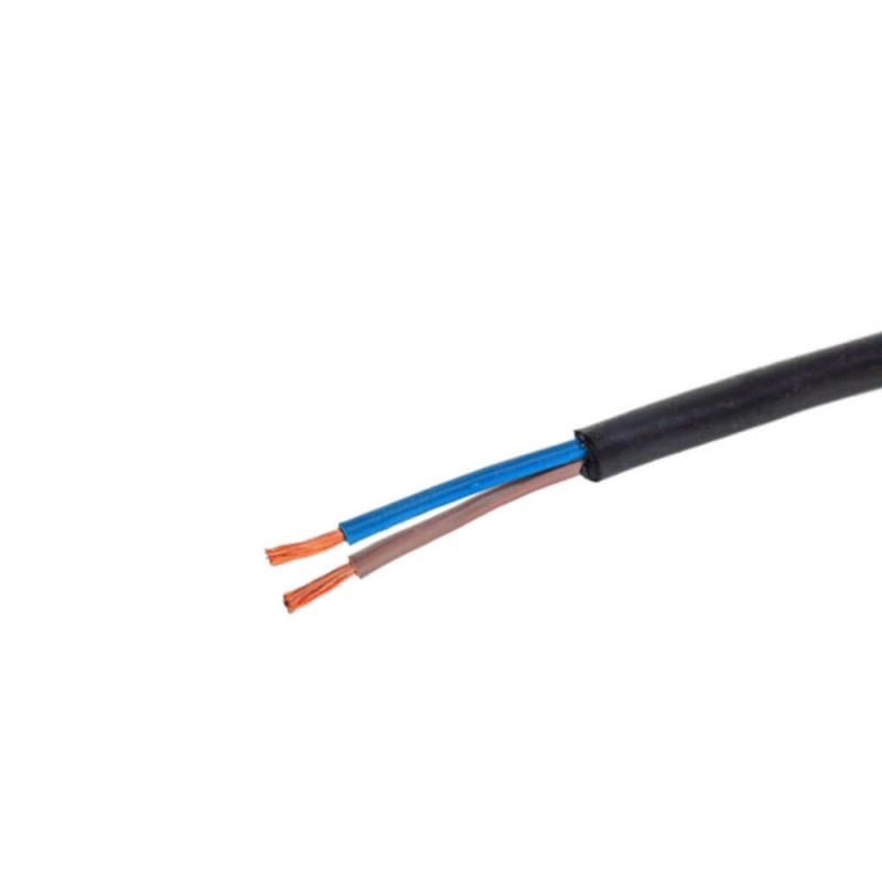 Gummileitung H05RR-F 2x1 schwarz isoliert 1m