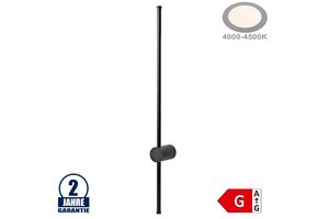 16W Wandleuchte Stabförmig Schwarz Neutralweiß