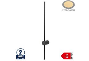 16W Wandleuchte Stabförmig Schwarz Warmweiß