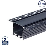 LED Profil 72x35mm Schwarz Trockenbau 2m SET mit schwarzer Abdeckung