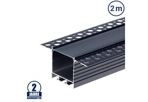 LED Profil 72x35mm Schwarz Trockenbau 2m SET mit schwarzer Abdeckung