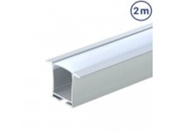LED Profil Deckeneinbau eloxiert 2m SET OP
