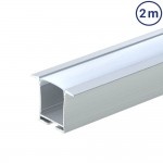 LED Profil Deckeneinbau eloxiert 2m SET OP
