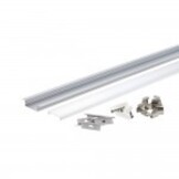 LED Profil 41x10mm Eloxiert Einbau 2m SET