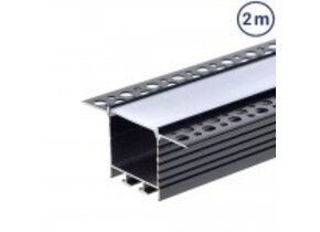 LED Profil 72x35mm Schwarz Trockenbau 2m SET