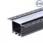 LED Profil 72x35mm Schwarz Trockenbau 2m SET
