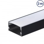 LED Profil 40x20mm Schwarz Aufbau 2m SET