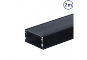LED Profil 40x20mm Schwarz Aufbau 2m SET mit schwarzer Abdeckung