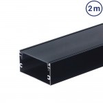 LED Profil 40x20mm Schwarz Aufbau 2m SET mit schwarzer Abdeckung