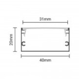 LED Profil 40x20mm Schwarz Aufbau 2m SET mit schwarzer Abdeckung