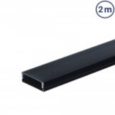 LED Profil 30x10mm Schwarz Aufbau 2m SET mit schwarzer Abdeckung