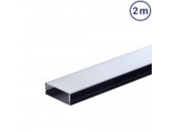 LED Profil 30x10mm Schwarz Aufbau 2m SET