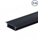 LED Profil 41x10mm Schwarz Einbau 2m SET mit schwarzer Abdeckung