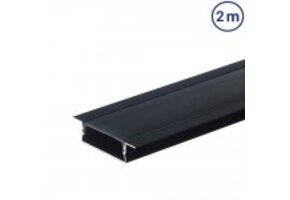 LED Profil 41x10mm Schwarz Einbau 2m SET mit schwarzer Abdeckung