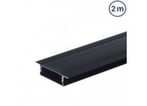 LED Profil 41x10mm Schwarz Einbau 2m SET mit schwarzer Abdeckung