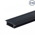 LED Profil 41x10mm Schwarz Einbau 2m SET mit schwarzer Abdeckung