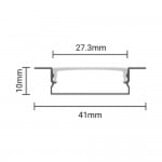 LED Profil 41x10mm Schwarz Einbau 2m SET mit schwarzer Abdeckung