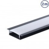 LED Profil 41x10mm Schwarz Einbau 2m SET