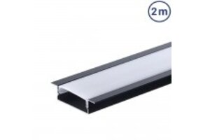 LED Profil 41x10mm Schwarz Einbau 2m SET
