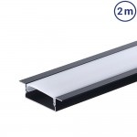 LED Profil 41x10mm Schwarz Einbau 2m SET