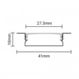 LED Profil 41x10mm Schwarz Einbau 2m SET