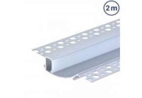 LED Wandeinbauprofil 98x19mm Eloxiert Trockenbau 2m SET