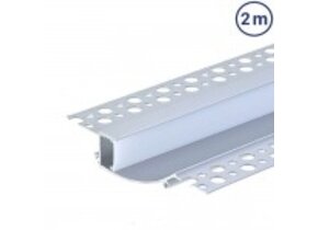 LED Wandeinbauprofil 98x19mm Eloxiert Trockenbau 2m SET