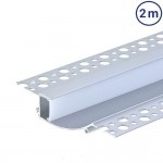 LED Wandeinbauprofil 98x19mm Eloxiert Trockenbau 2m SET