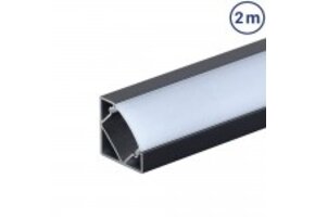 LED Profil 45° Winkel Schwarz 2m SET OP