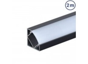 LED Profil 45° Winkel Schwarz 2m SET OP