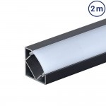 LED Profil 45° Winkel Schwarz 2m SET OP