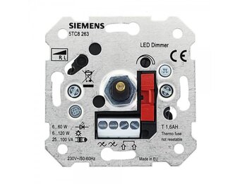 Siemens NV-Dimmer für R, L 6-120W magnetisch Trafos und LED-Lampen mit Druck-aus/Wechselschalter UP 230V 50-60Hz