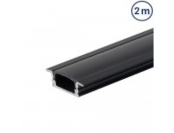 LED Profil Einbau Schwarz 2m mit schwarzer Abdeckung SET OP