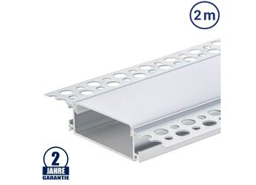 LED Profil 96x20mm Eloxiert Trockenbau 2m SET