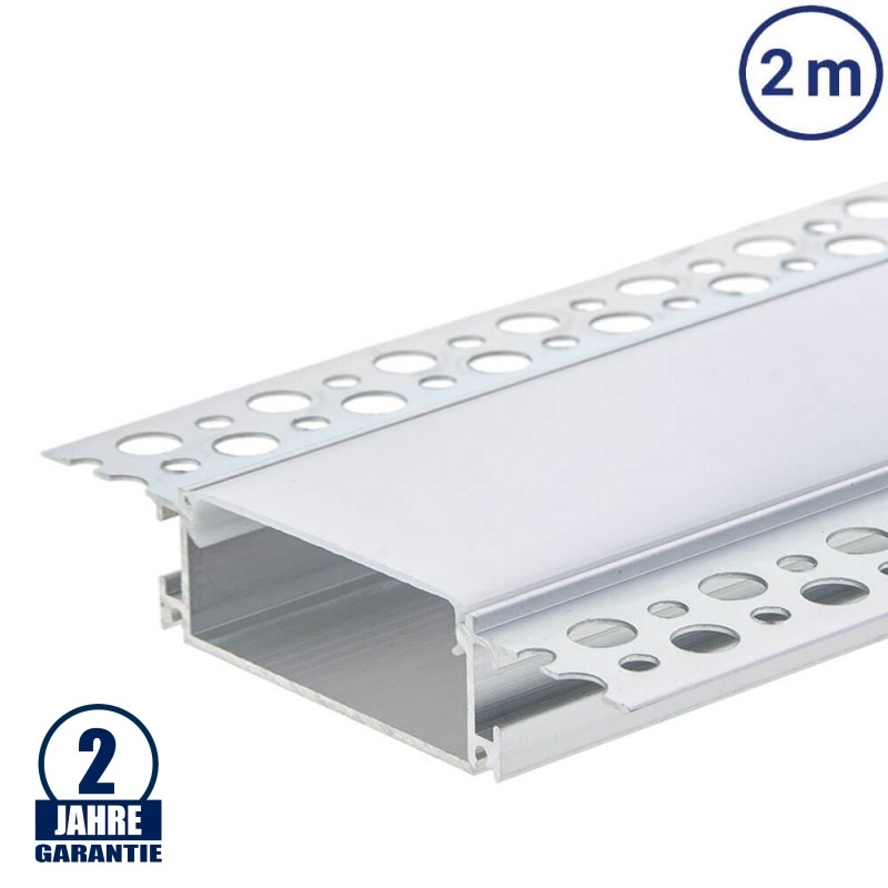 LED Profil 96x20mm Eloxiert Trockenbau 2m SET