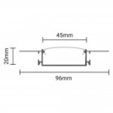 LED Profil 96x20mm Eloxiert Trockenbau 2m SET