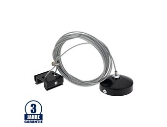 Seilabhängung für 3Ph. Stromschiene Schwarz