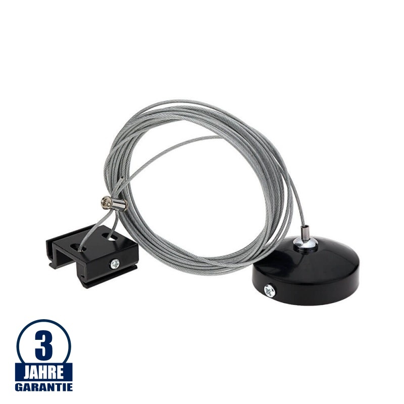 Seilabhängung für 3Ph. Stromschiene Schwarz