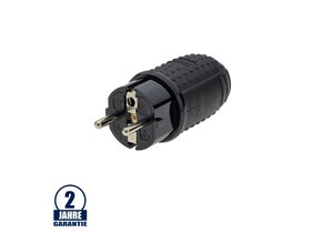 Schutzkontakt-Stecker Gummi schwarz IP44 16A