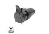 Schutzkontakt-Kupplung Gummi schwarz IP44 16A