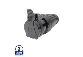 Schutzkontakt-Kupplung Gummi schwarz IP44 16A