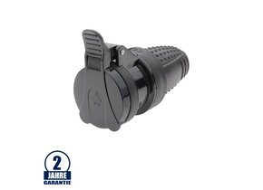 Schutzkontakt-Kupplung Gummi schwarz IP44 16A