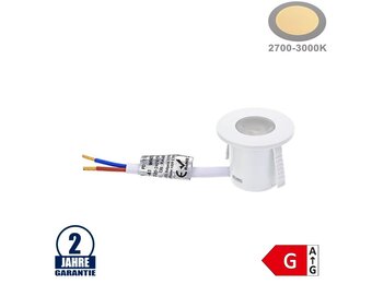 1W Möbeleinbauspot 230V Rund Weiß Warmweiß