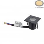 1W Möbeleinbauspot 230V Quadratisch Schwarz Warmweiß