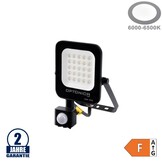 20W LED SMD Fluter schwarzes Gehäuse mit Bewegungsmelder Kaltweiß