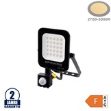20W LED SMD Fluter schwarzes Gehäuse mit Bewegungsmelder Warmweiß