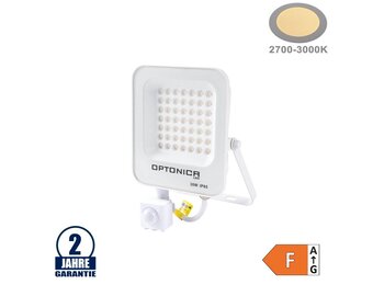 30W LED SMD Fluter weißes Gehäuse mit Bewegungsmelder Warmweiß